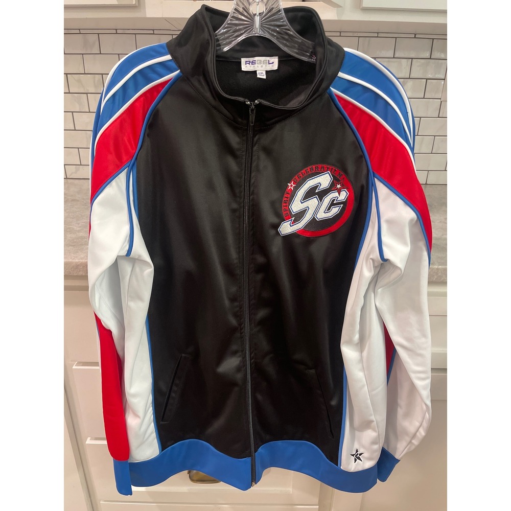 Rebel Athletic Track Jacket Women XL Black Spirit Cheer CGA Championship